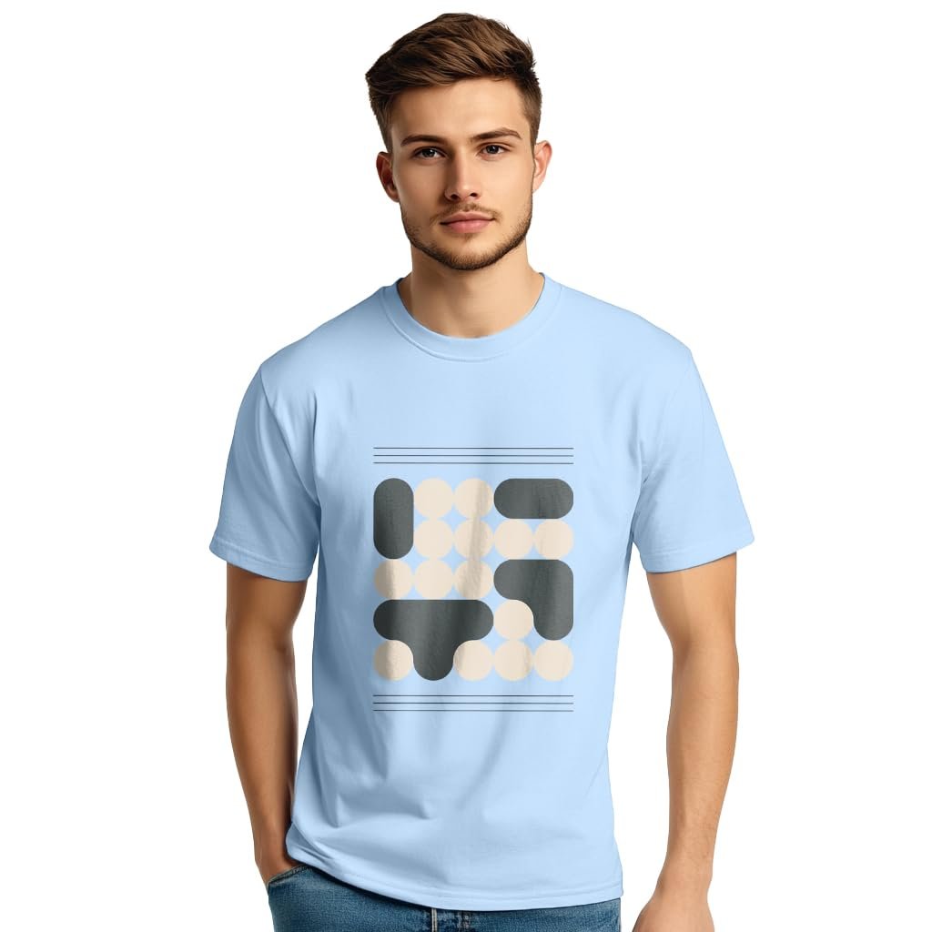 Men Printed Cotton T-Shirt(1M-TWTS-C0836-PBL2_Powder Blue)