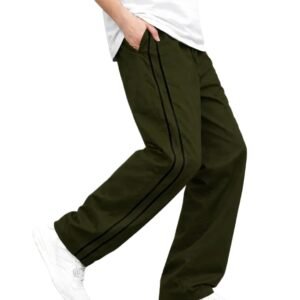 Men’s Relaxed Fit Track Pants for Gym Workout Running Casual Wear Sports Lower with Pockets Adjustable Drawstring Waist Lightweight Quick Dry Activewear Fitness Olive XL