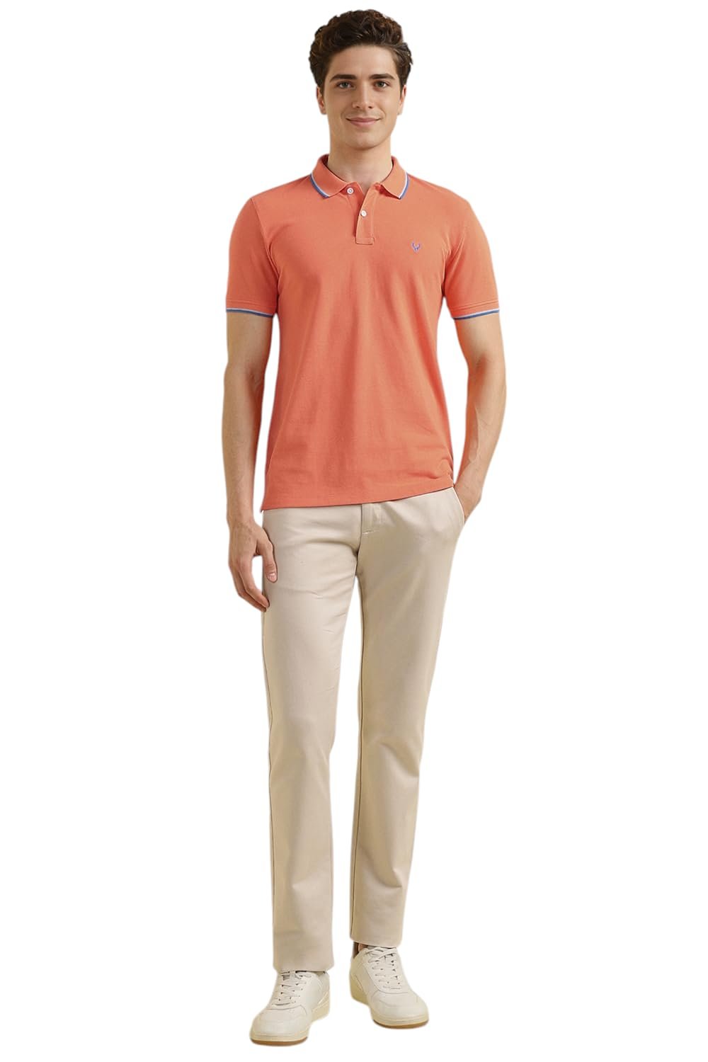 Men's Regular fit Solid Polo T-Shirt (ASKPQRGF759748_Peach) - Image 5