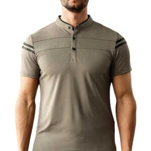 Mens Polo T-Shirt || Men’s Color Block Polo Tshirt | Short Sleeve Casual Pullover with Collar |Casual Wear for Men | Mens Regular FIT T-Shirts Beige