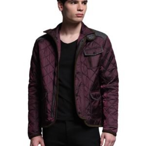 Men Regular Fit Maroon Jacket