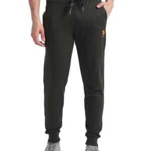 . Men's I604 Mid Rise Drawstring Waist Longe Joggers (I604-PL_Olive_L)