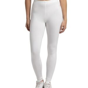 AW87 Women's Super Combed Cotton Elastane Stretch Leggings with Ultrasoft Waistband_White_XL