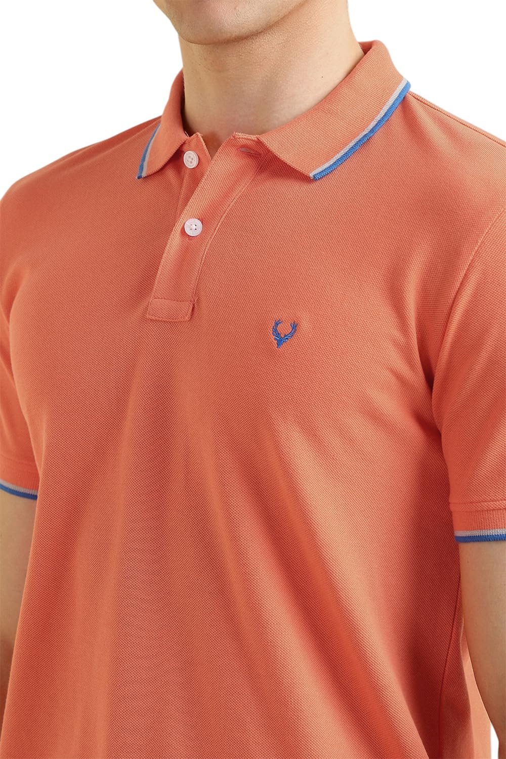 Men's Regular fit Solid Polo T-Shirt (ASKPQRGF759748_Peach) - Image 4